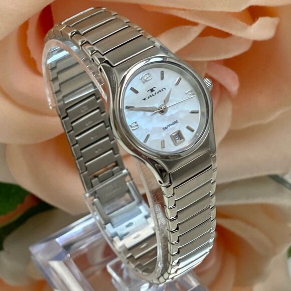 Tavan Swiss Quartz Stainless Steel Watch Mother of Pearl Dial - Picture 1 of 16
